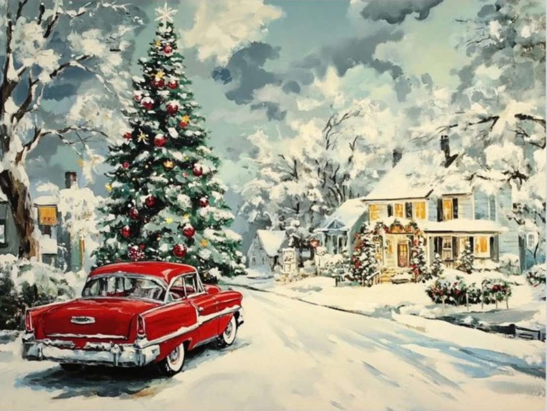 Pintura vintage de Natal quebra-cabeças online