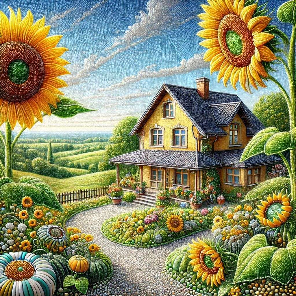 Sunflowers in the countryside online puzzle