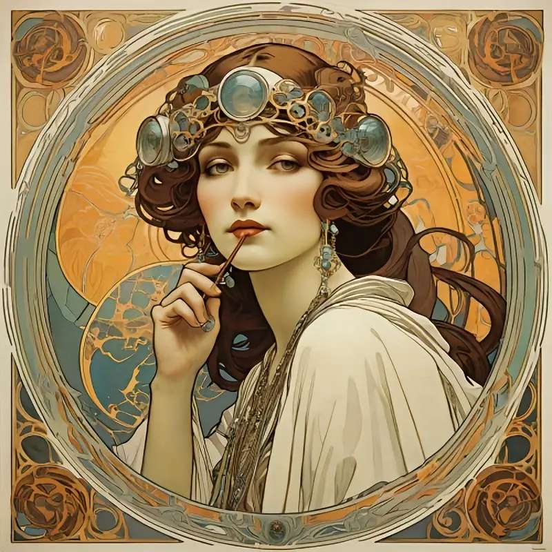 zajímavá žena - styl art deco online puzzle