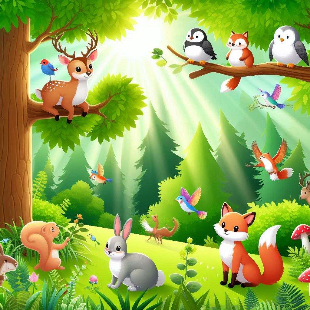 Animale din pădure jigsaw puzzle online