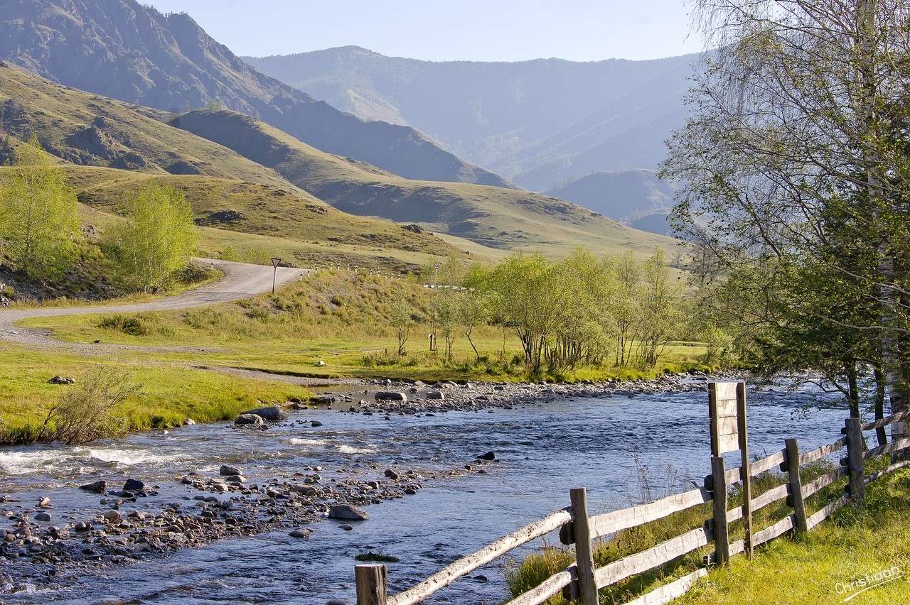 Paisaje, Montaña Altai. rompecabezas en línea