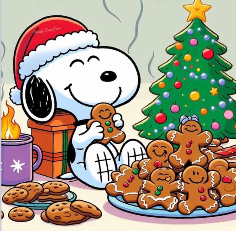 Snoopy adora i biscotti di pan di zenzero puzzle online