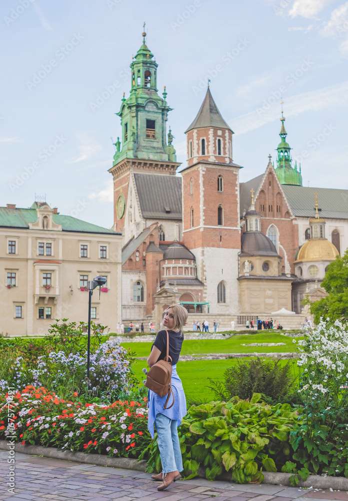 Femeie Lângă Castelul Wawel Cracovia Polonia puzzle online