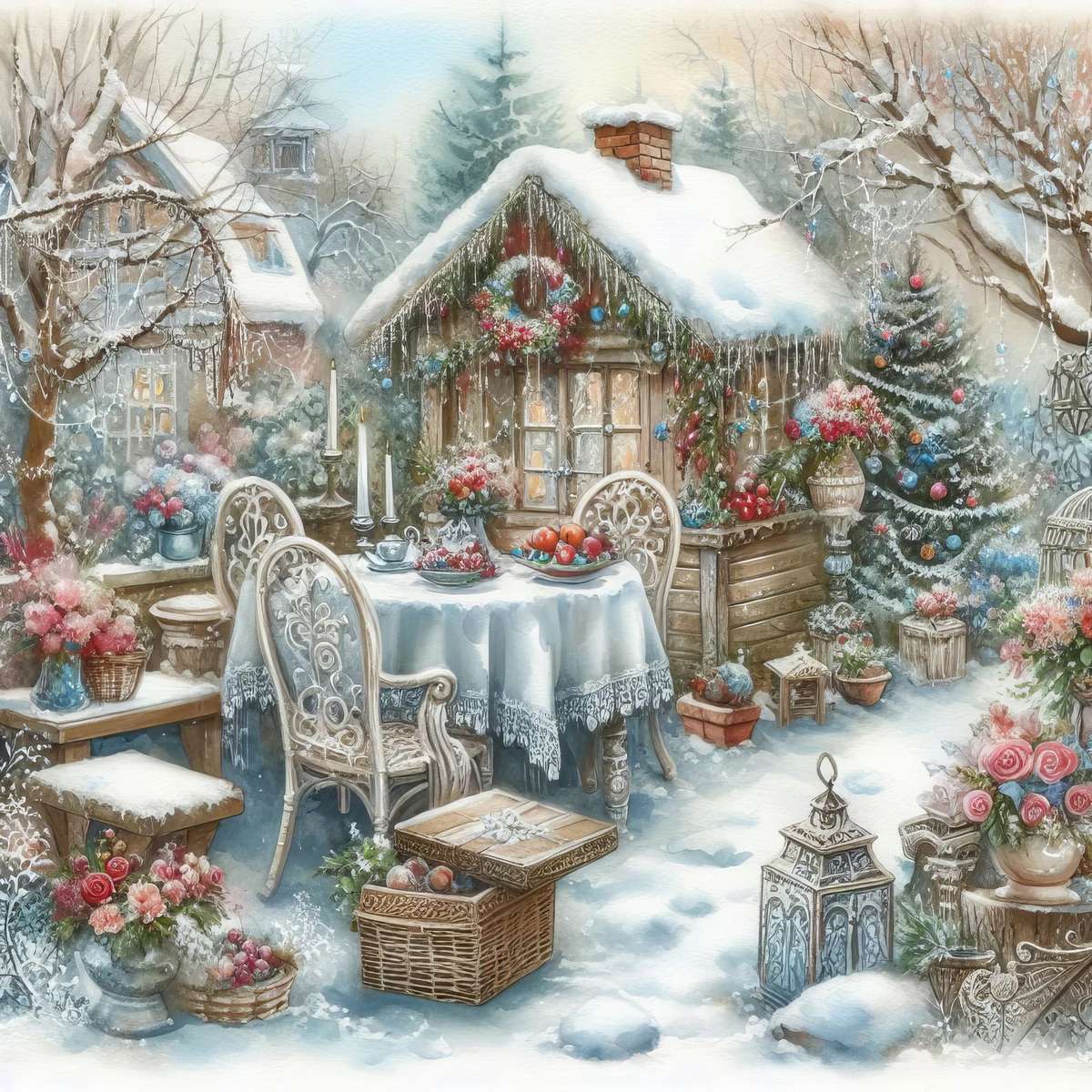 Shabby chique wintertuin online puzzel