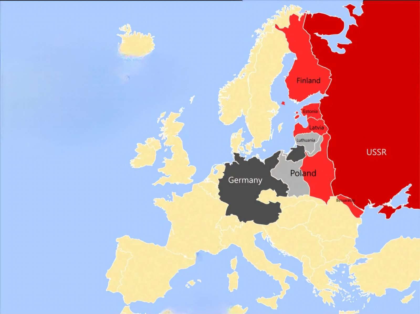 De verdeling van de wereld na het Molotov-Ribbentrop-pact online puzzel