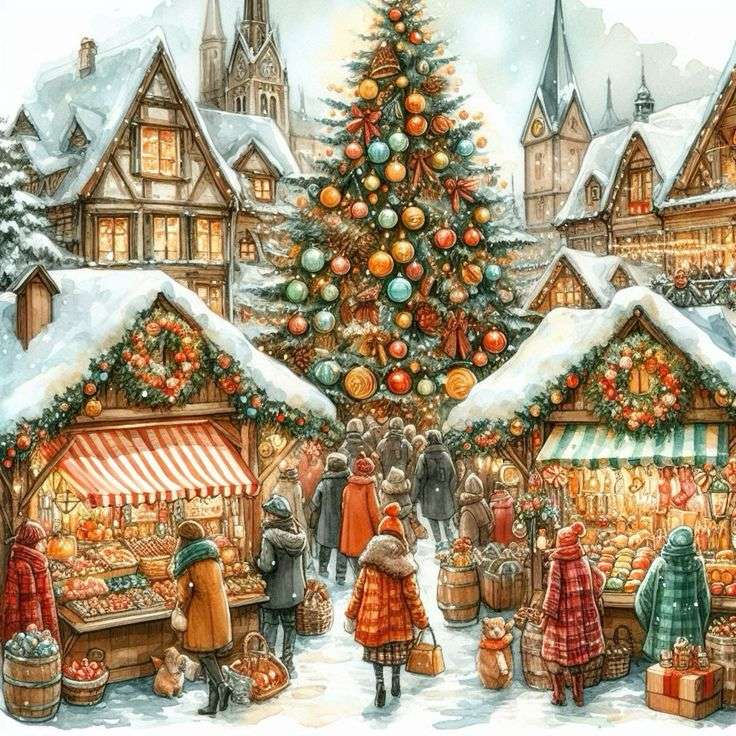 Christmas market jigsaw puzzle online