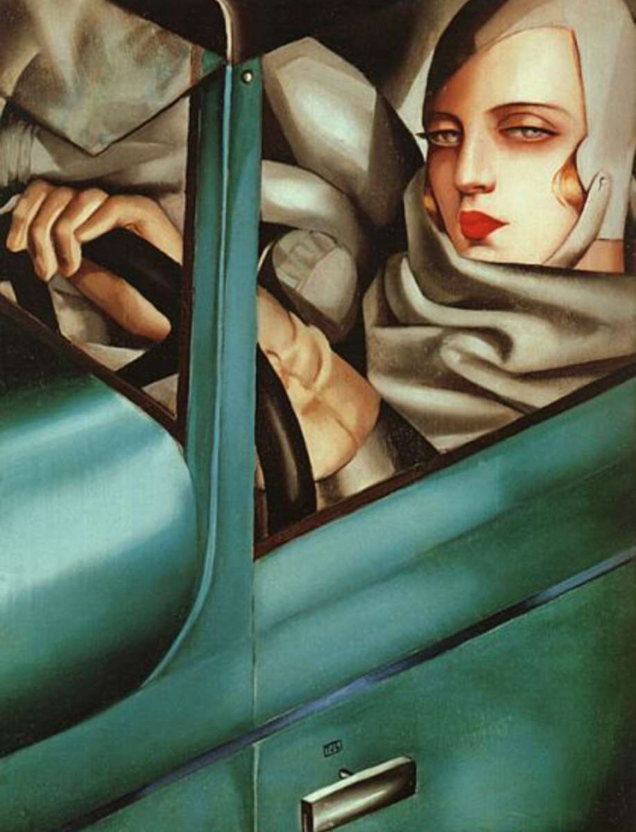 Autorretrato em um Bugatti verde, Tamara Łempicka puzzle online