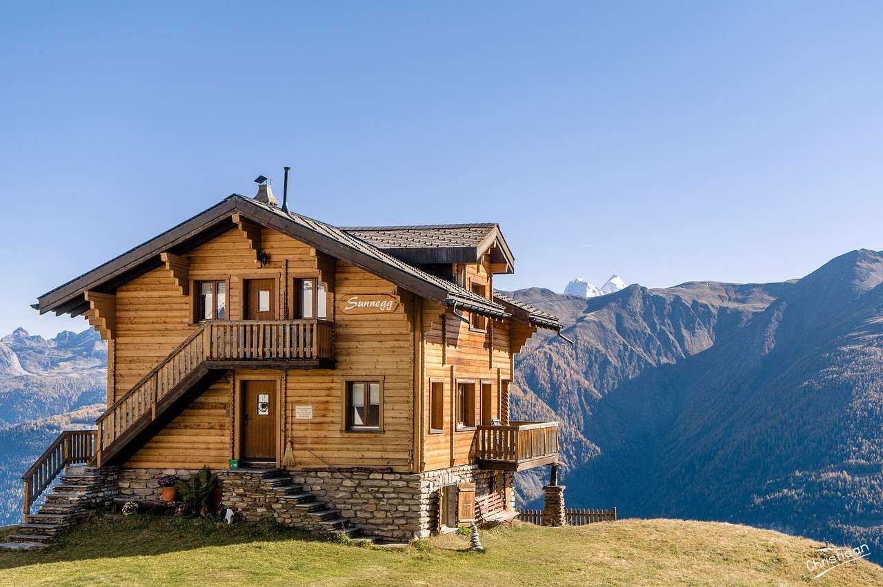 Schweiz, Chalet, Wallis. Online-Puzzle