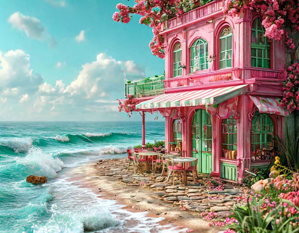 Ein Café am Strand Online-Puzzle