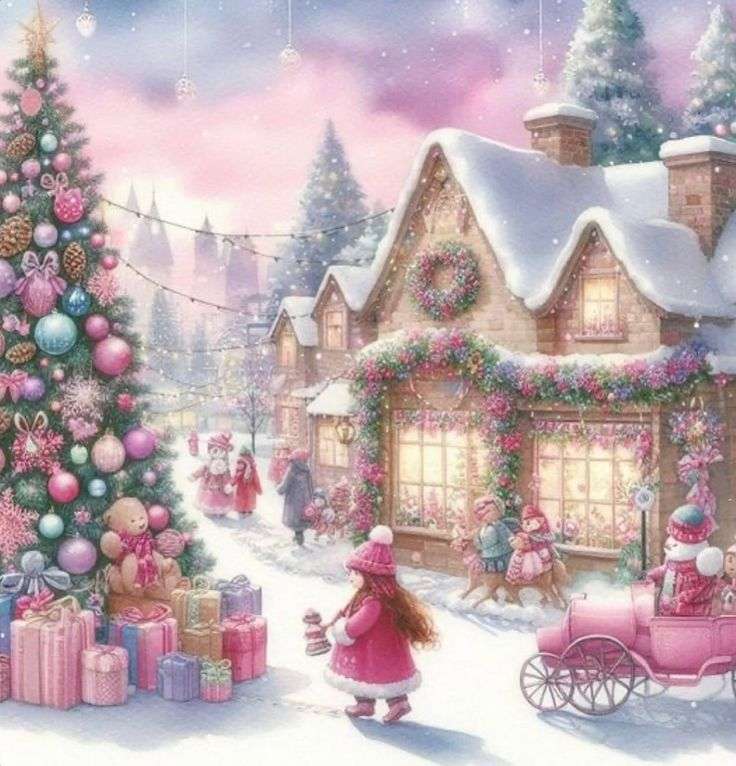 Pink streets for Christmas online puzzle