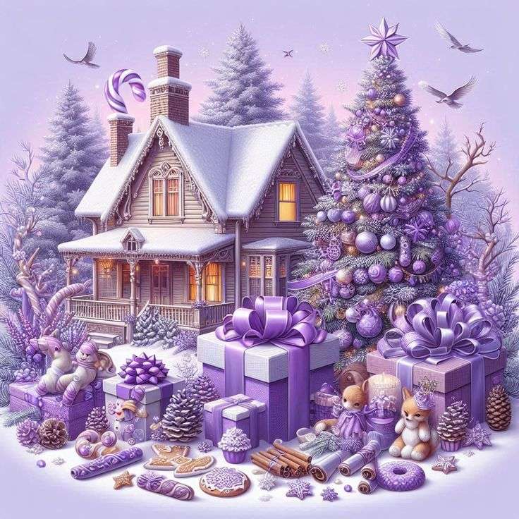 Natale viola puzzle online