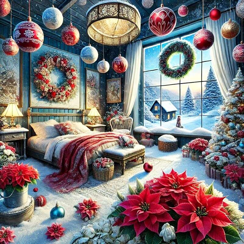 Schlafzimmer im Schnee Puzzlespiel online