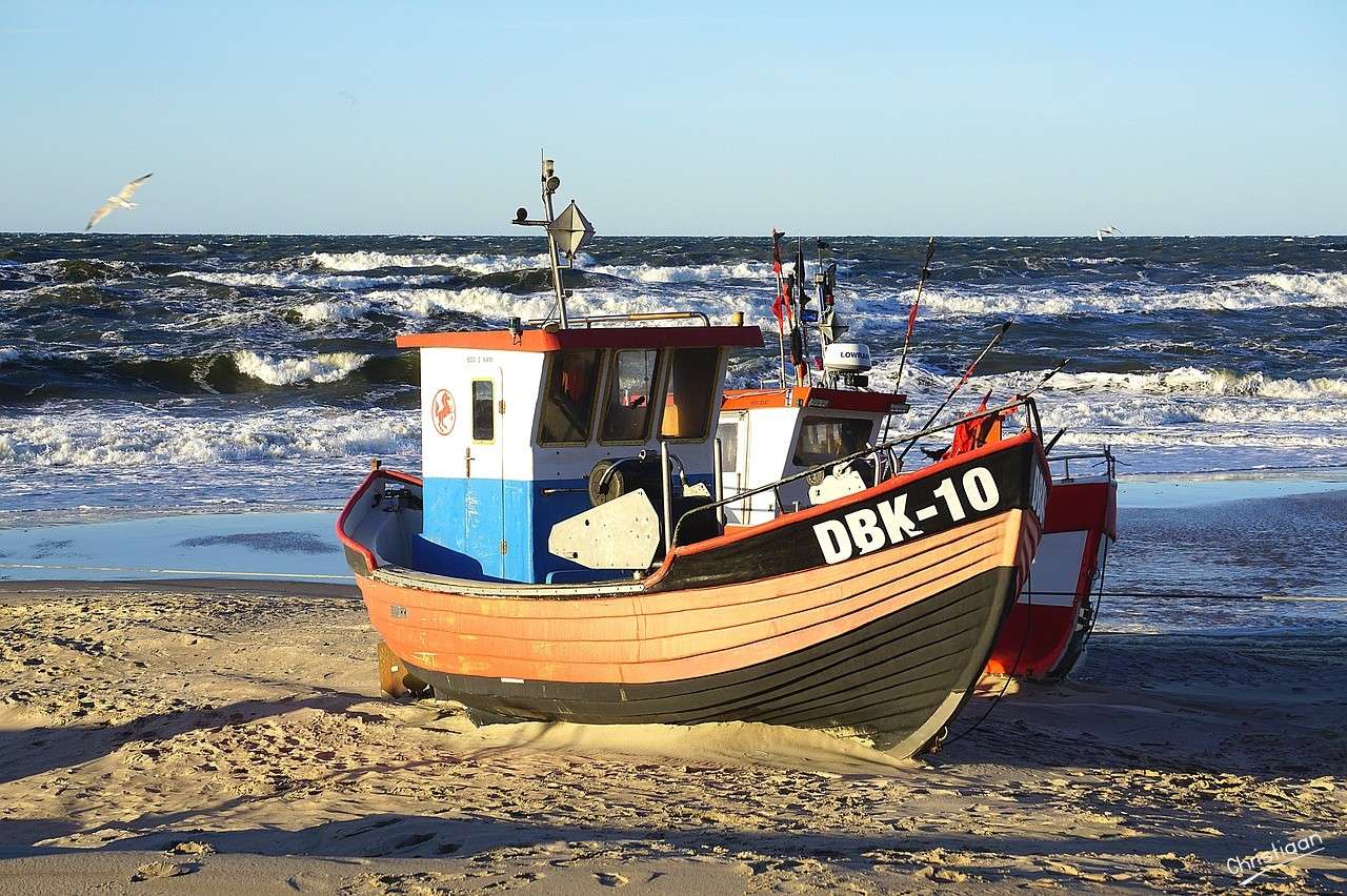 Barco, Praia, Costa. puzzle online