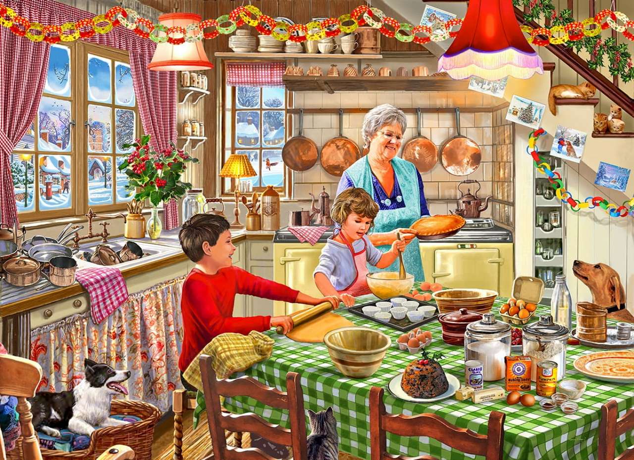 Christmas cookies with grandma jigsaw puzzle online