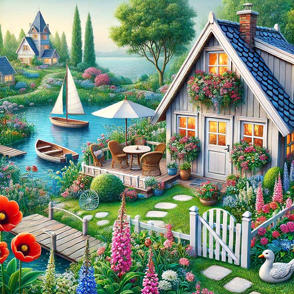 Cottage by the pond online puzzle