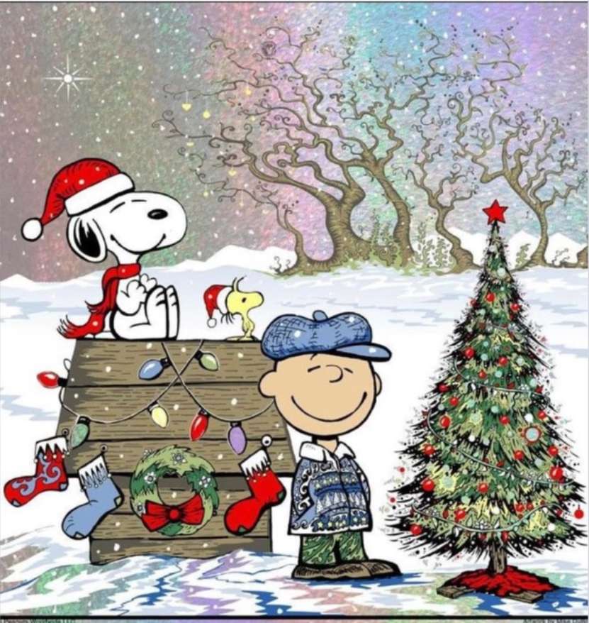 Snoopy y Charlie decoran para Navidad. rompecabezas en línea