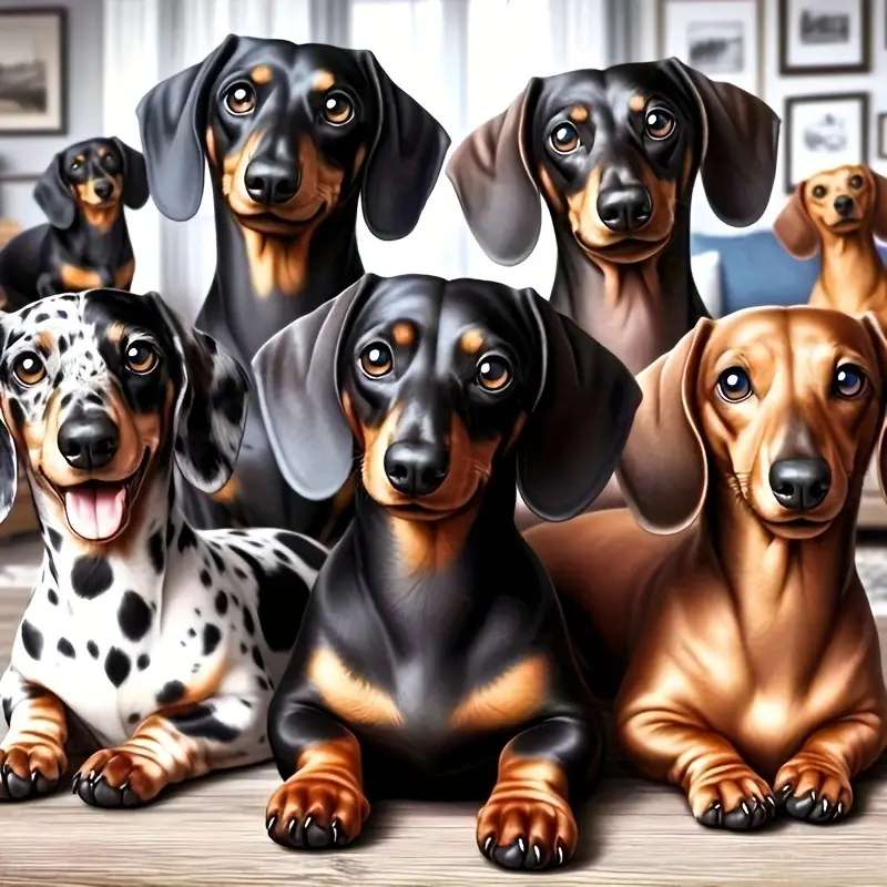 Hund - Dackelfamilie Online-Puzzle