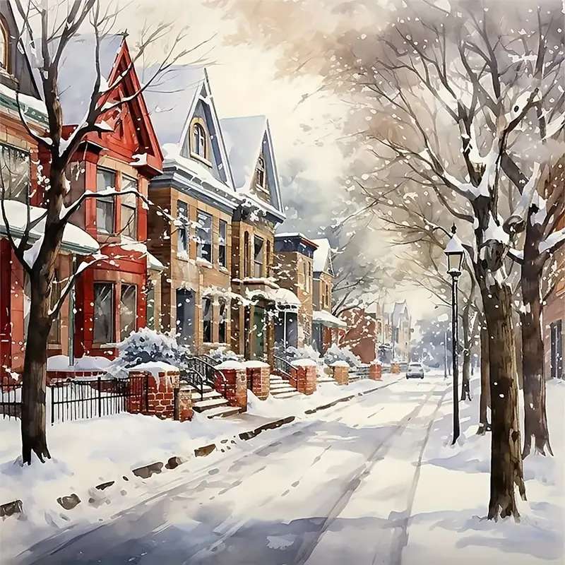 paysage urbain d'hiver puzzle en ligne