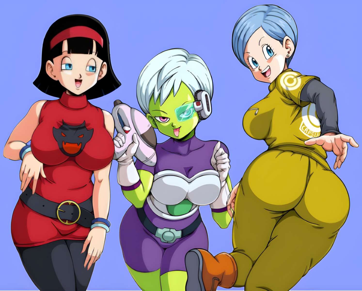 Videl, Chelye Y Bulma. rompecabezas en línea