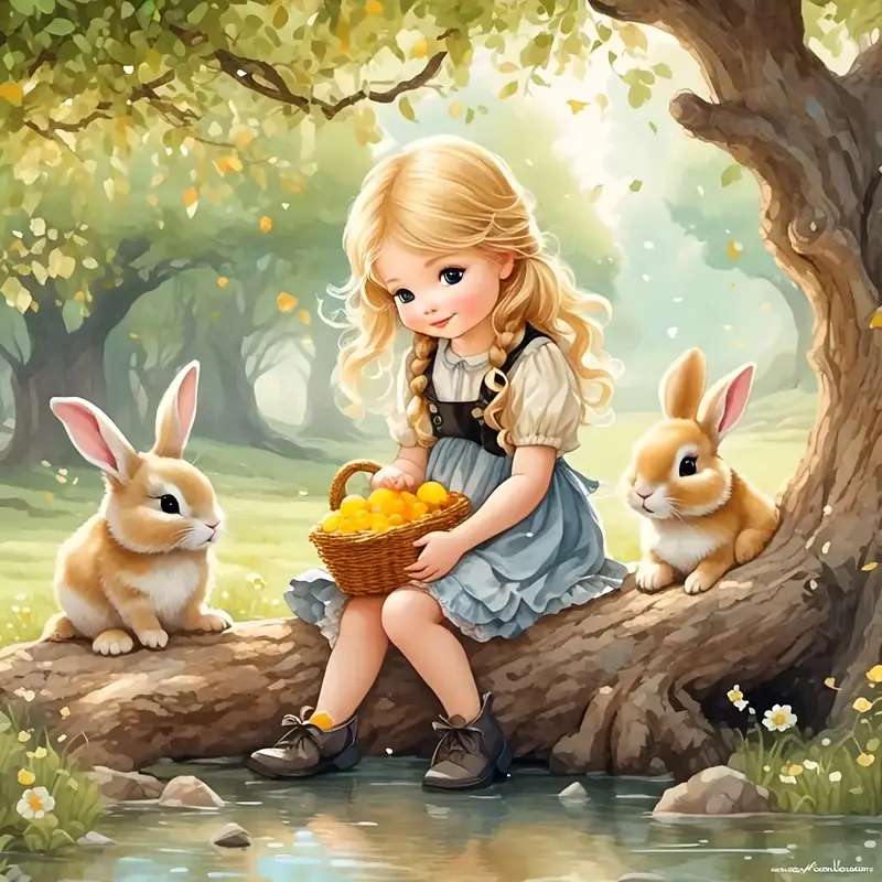 little girl with bunnies jigsaw puzzle online