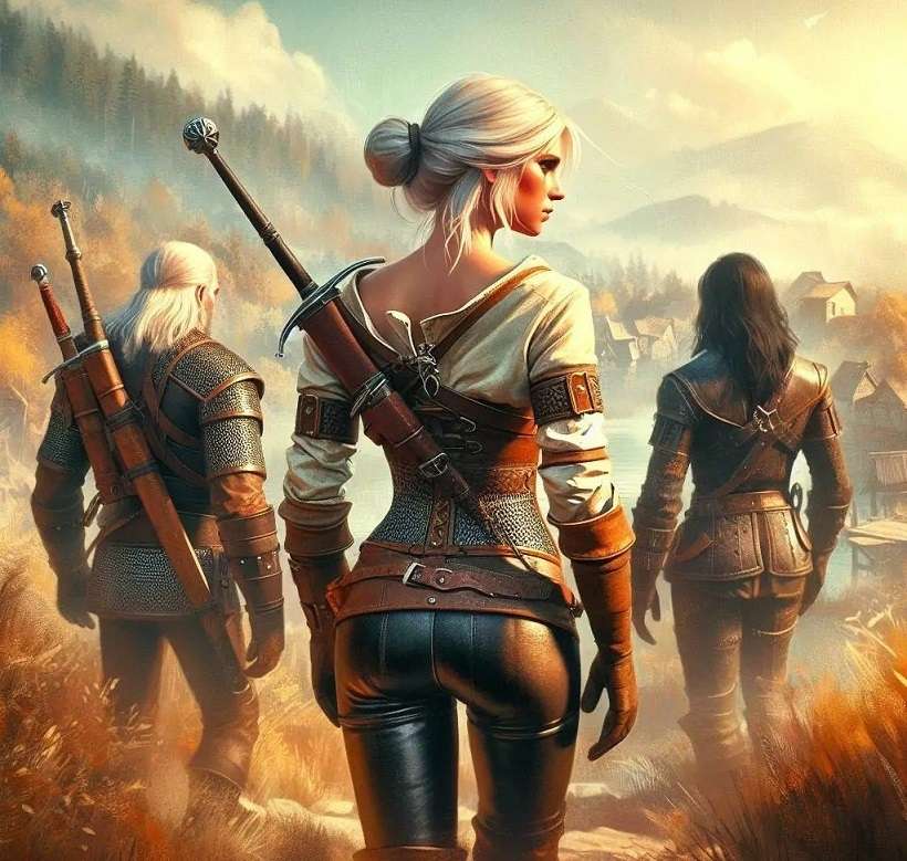 geralt, ciri, yennefer παζλ online