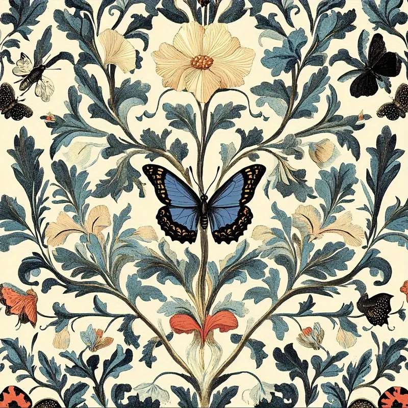 floral pattern with butterfly jigsaw puzzle online