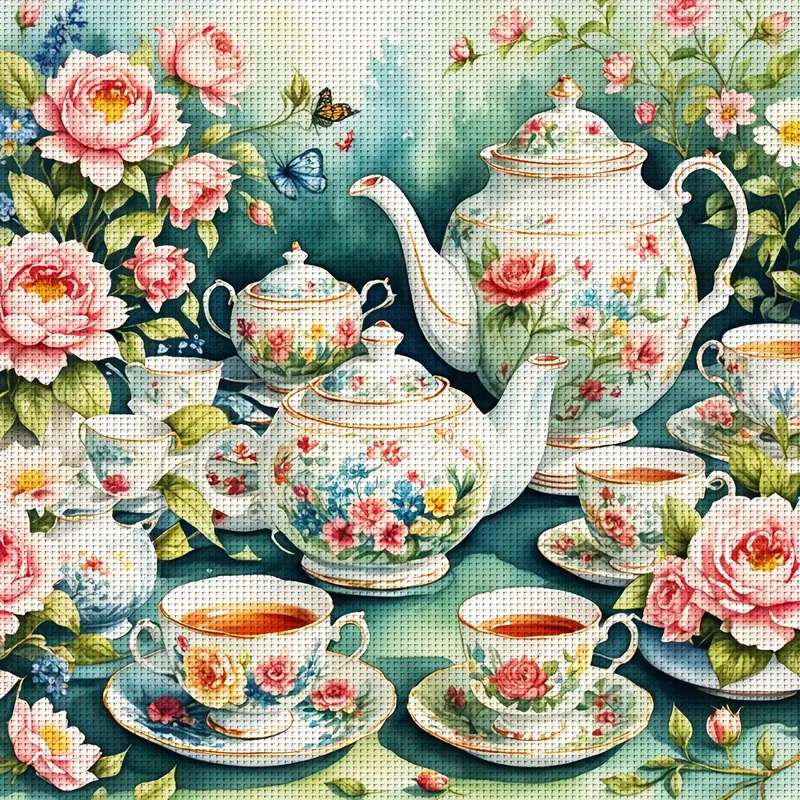 floral tea set online puzzle