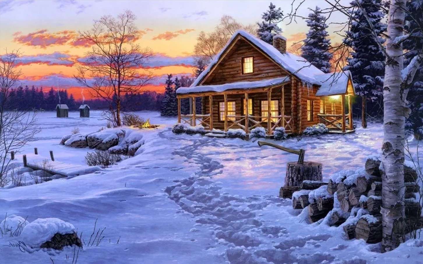 Maison d'hiver puzzle en ligne