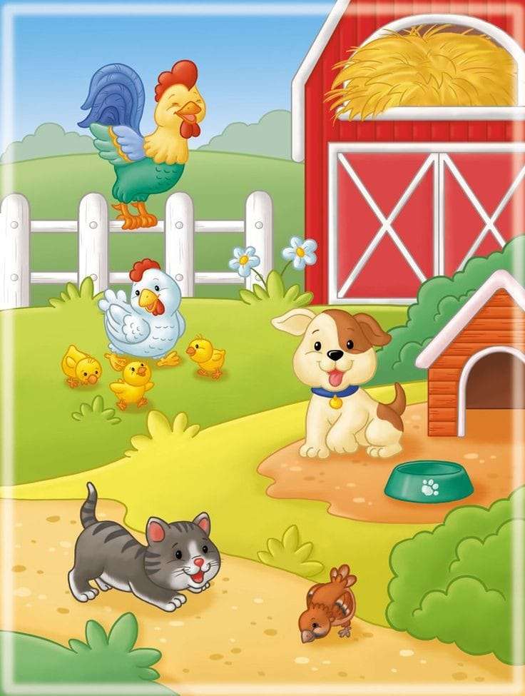 Animale și păsări domestice de la fermă jigsaw puzzle online