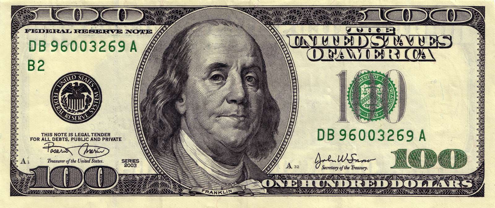 100 dollars américains puzzle en ligne