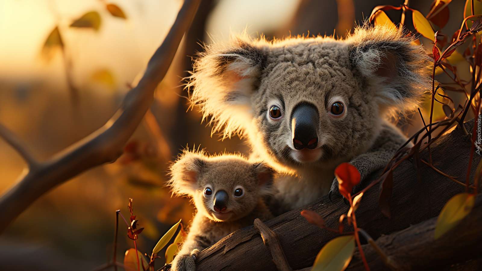 Koalas en otoño rompecabezas en línea