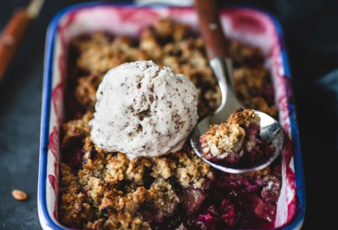 Pastel Crumble Con Helado rompecabezas en línea