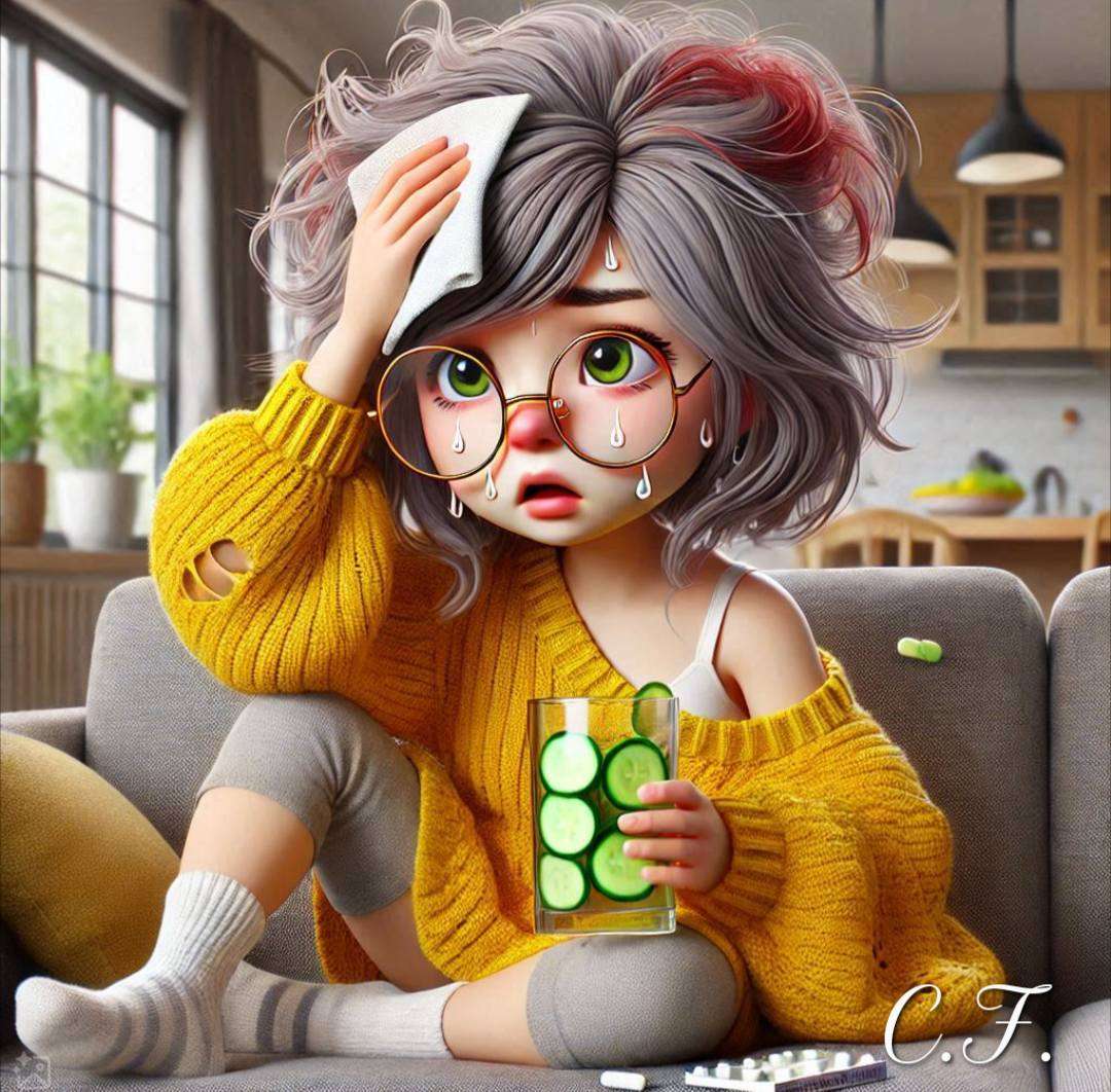 Kobieta jest bardzo chora. puzzle online