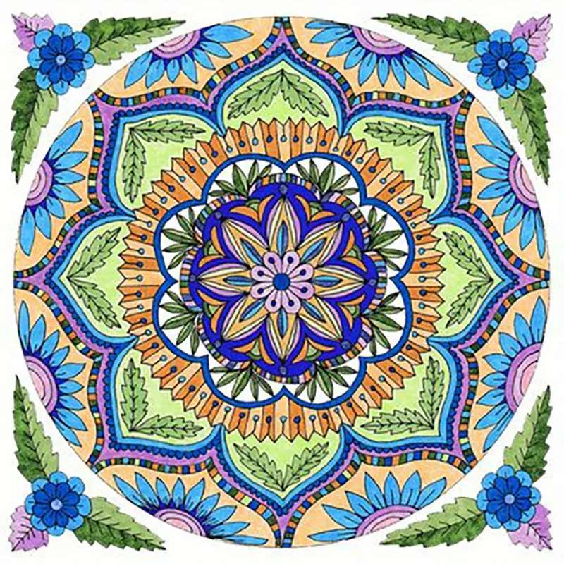zöld és kék mandala online puzzle