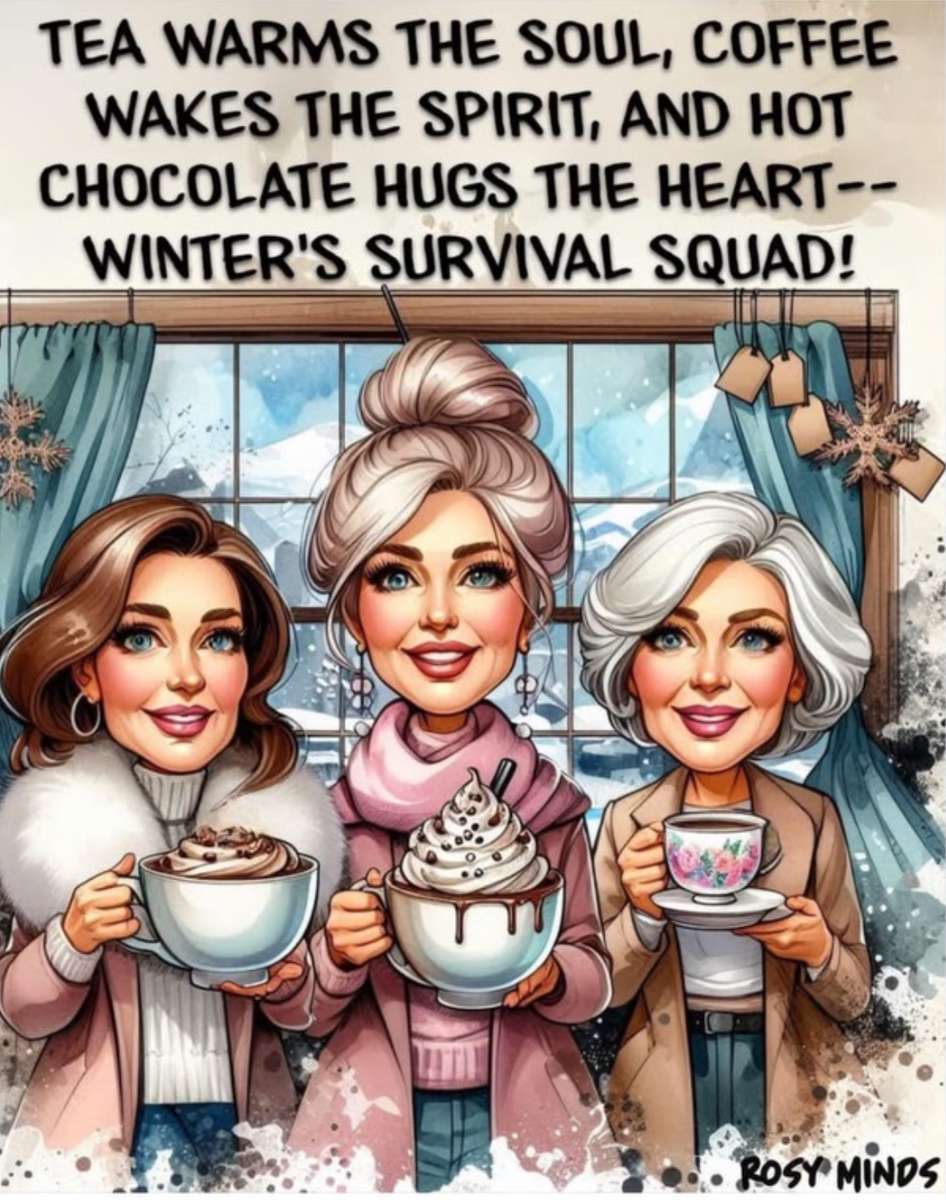 Tea, kávé és forró csokoládé a barátokkal kirakós online