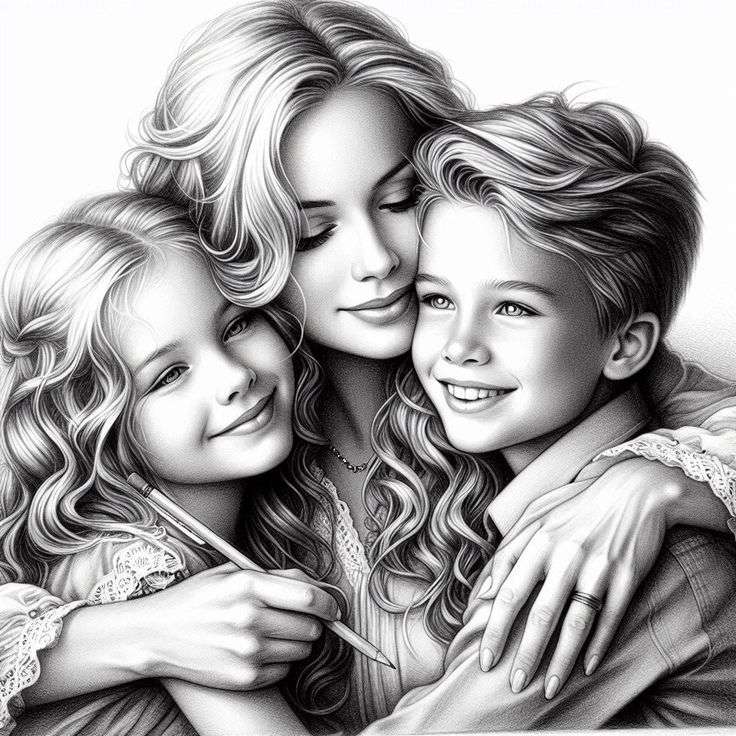 Gyönyörű családi kirakós online