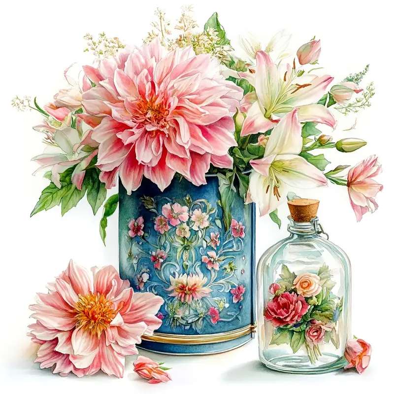 contenants décoratifs avec des fleurs puzzle en ligne