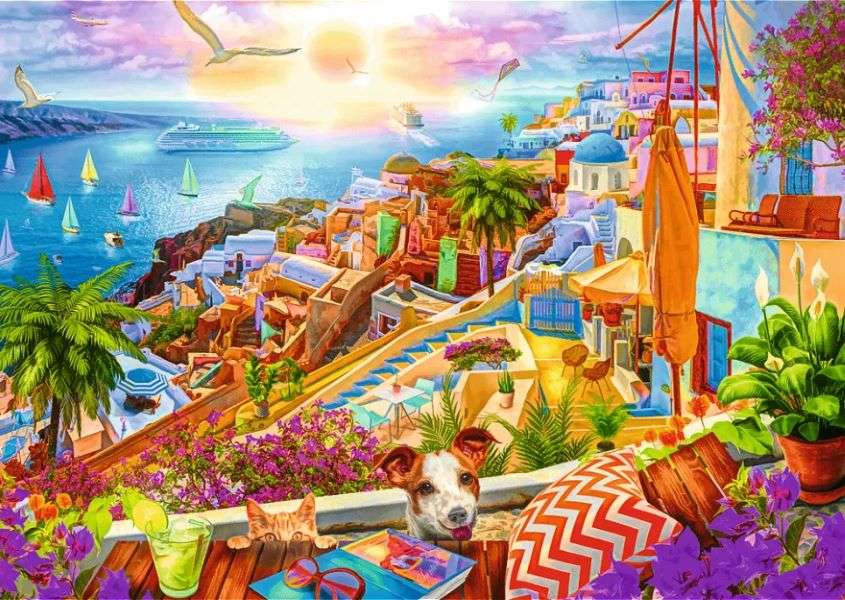 Besök på Santorini Pussel online