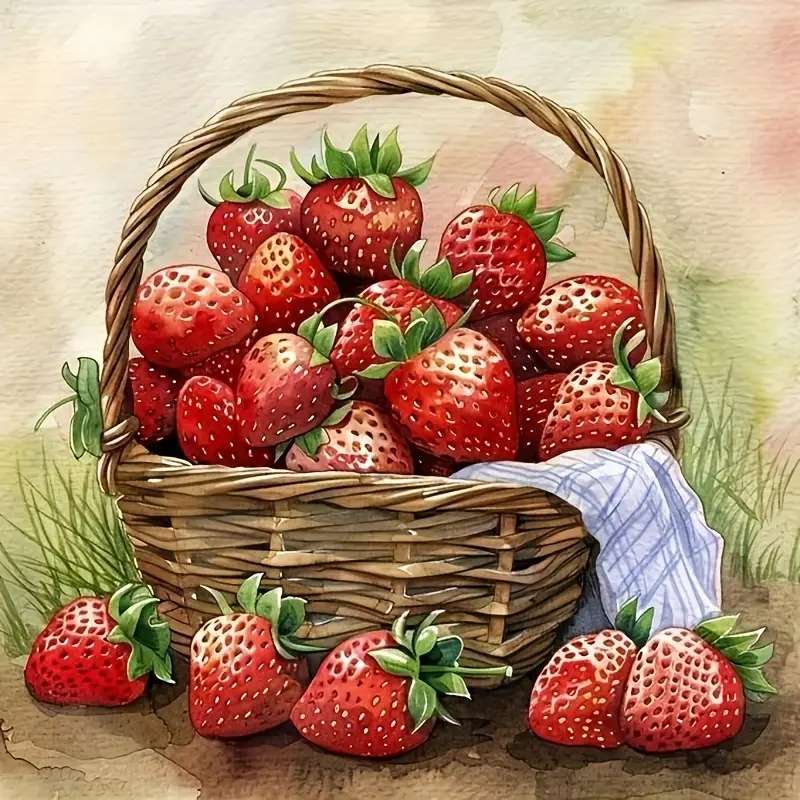 koszyk truskawek puzzle online