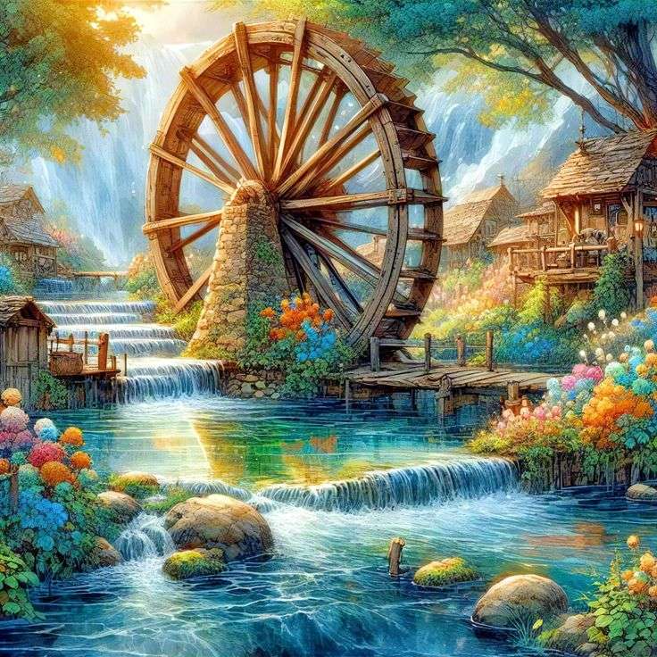 Paisagem da fábrica de água puzzle online