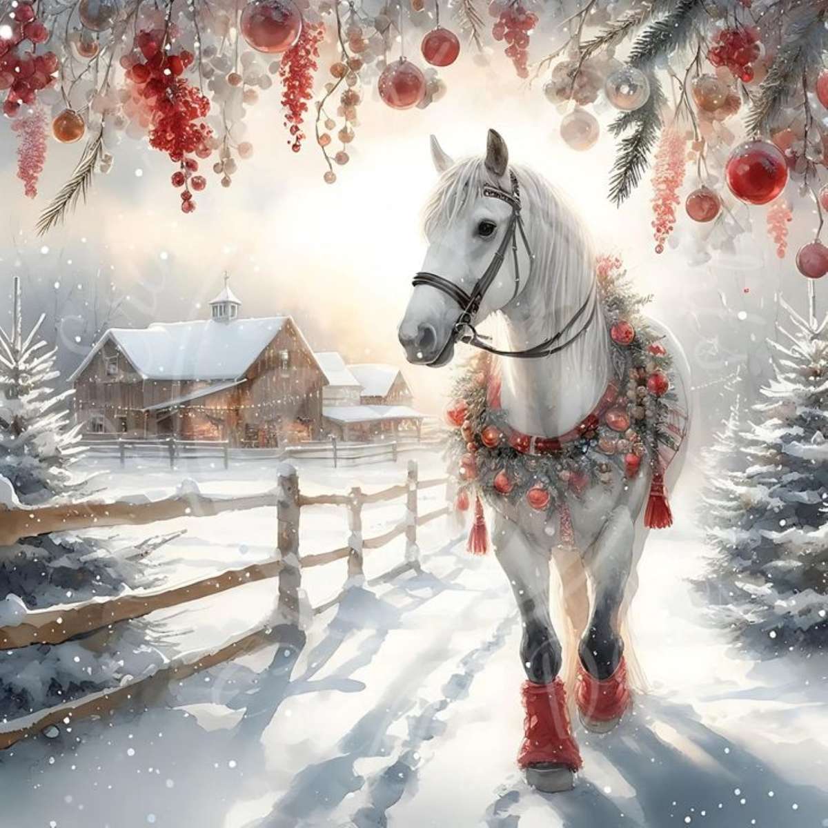 Vánoční kůň online puzzle