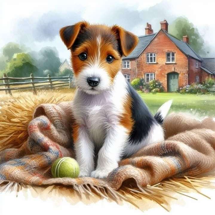 Śliczny szczeniak Jack Russell puzzle online