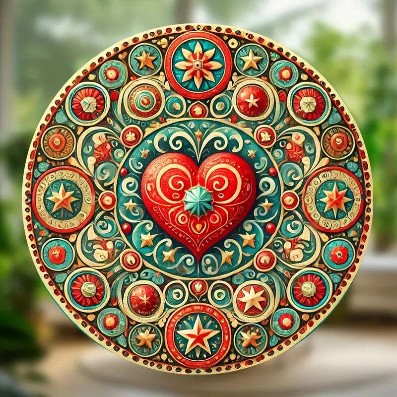 ozdobne serce w mandali puzzle online