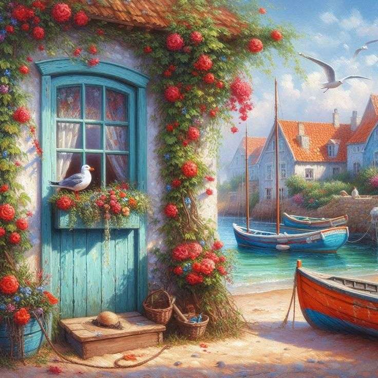 Seagull na parapecie puzzle online