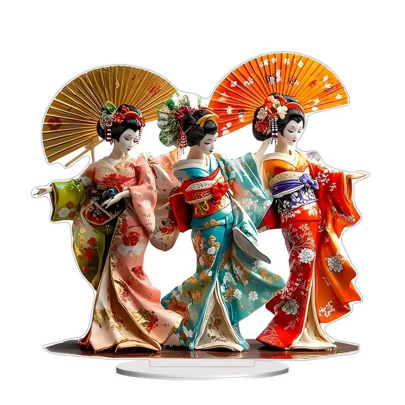 Figurine geisha con i fan puzzle online
