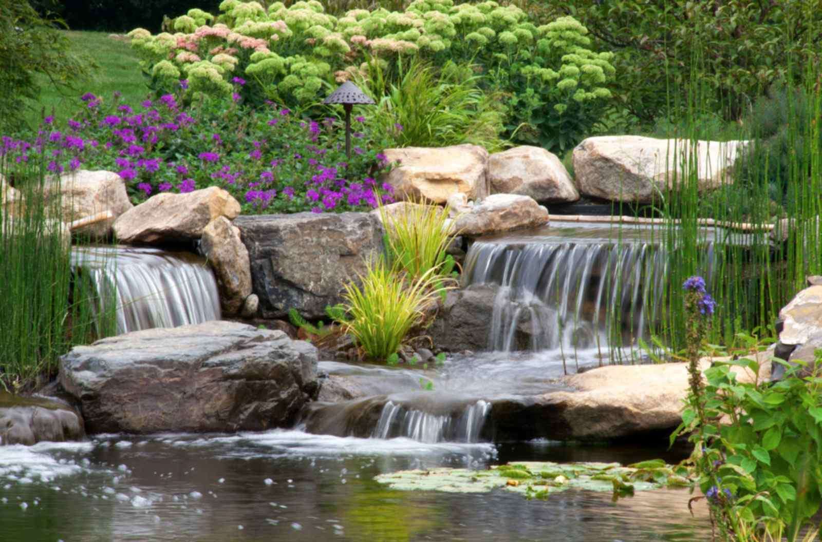 Vijver met een waterval online puzzel