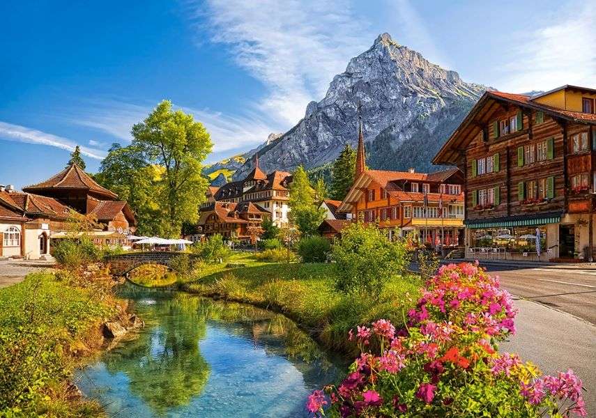 Una città nelle montagne svizzere puzzle online