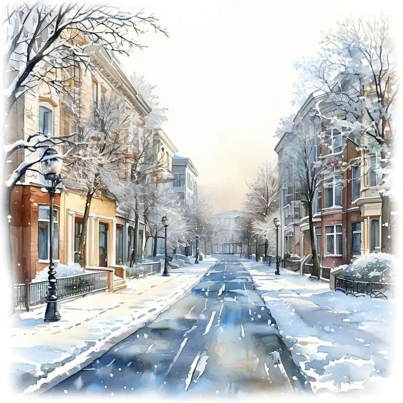 Paesaggio urbano in inverno puzzle online