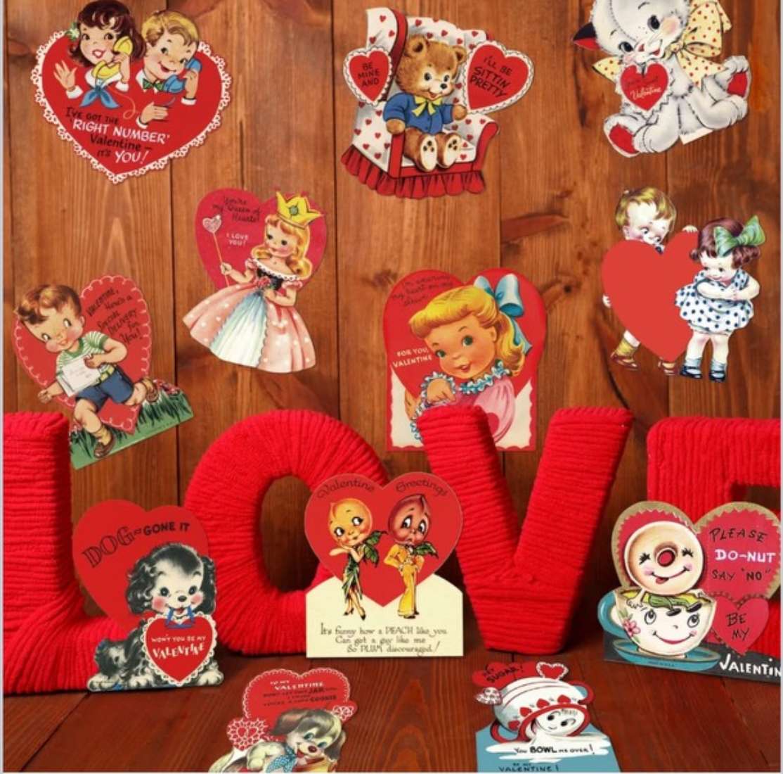 Cartes de la Saint-Valentin à l'ancienne puzzle en ligne