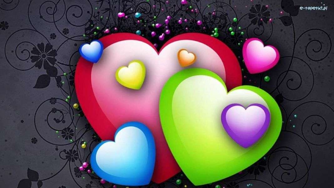 Cœurs colorés puzzle en ligne